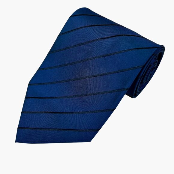 Chas Reed & Co. Collection NWT Blue Black Striped Silk Tie - Picture 1 of 7